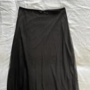 Ardene black layered mesh midi skirt with small bow detail Size S whimsy goth
